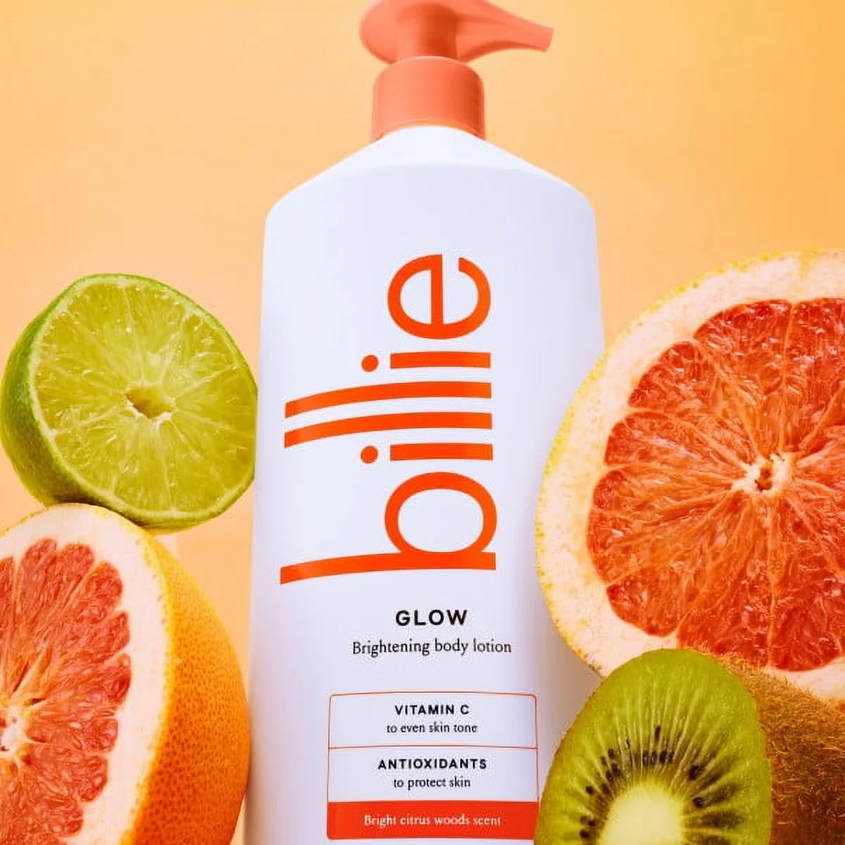 Billie Glow Brightening Women's Body Lotion, Citrus Woods Scent, With Vitamin C, 18 fl oz Billie Glow Brightening Women's Body Lotion, Citrus Woods Scent, With Vitamin C, 18 fl oz - Image 5