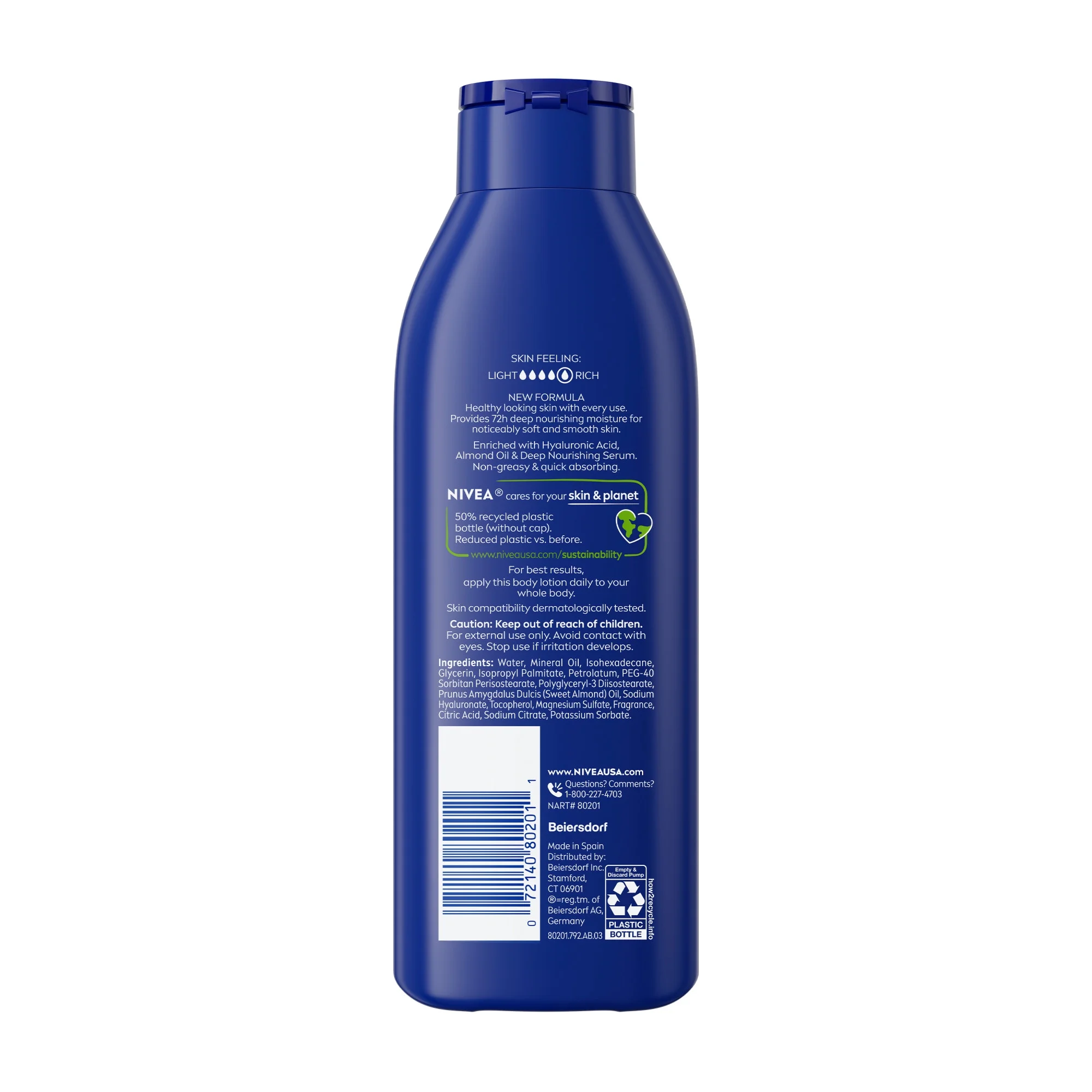NIVEA Essentially Enriched Body Lotion with Hyaluronic Acid and Almond Oil, 8.4 fl oz NIVEA Essentially Enriched Body Lotion with Hyaluronic Acid and Almond Oil, 8.4 fl oz - Image 2
