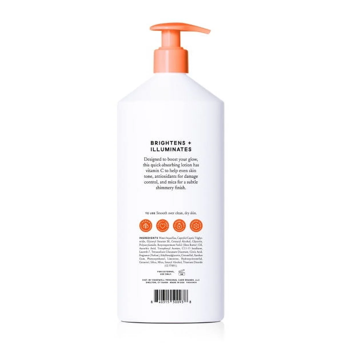 Billie Glow Brightening Women's Body Lotion, Citrus Woods Scent, With Vitamin C, 18 fl oz Billie Glow Brightening Women's Body Lotion, Citrus Woods Scent, With Vitamin C, 18 fl oz - Image 2