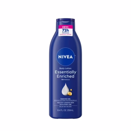 NIVEA Essentially Enriched Body Lotion with Hyaluronic Acid and Almond Oil, 8.4 fl oz