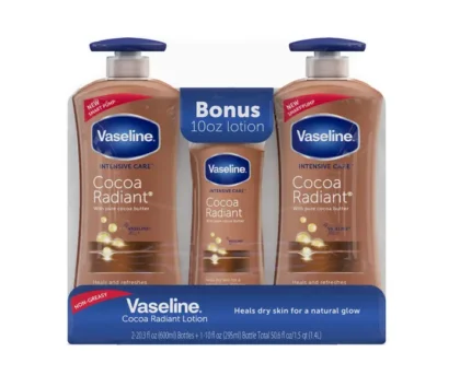 VASELINE-Intensive Care Cocoa Radiant Body Lotion with Bonus Bottle, pack of 3